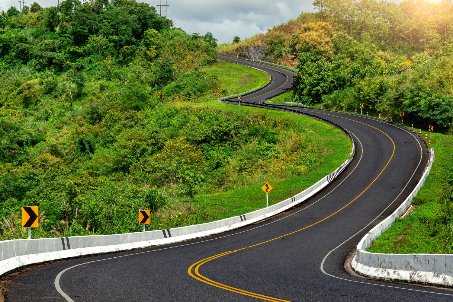 road with curves in Southern Thailand
